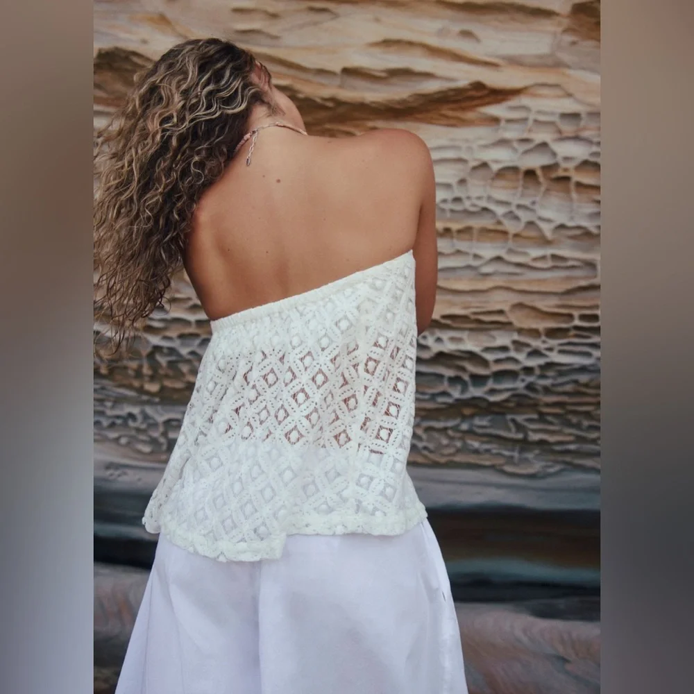 Free People Orion Top in Ivory size Large NWT